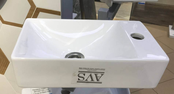 Раковина подвесная 37,5х21,5х9,5 Art Basin AVS 801-0203-38L-GW