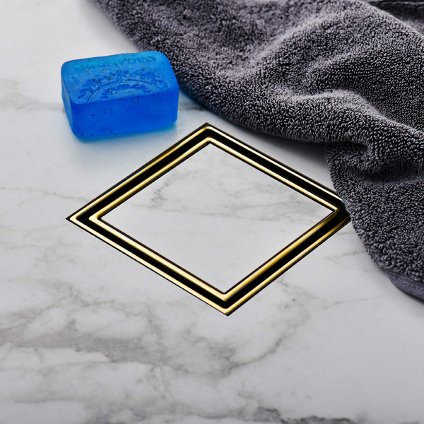 Душевой трап MCH Chudej 12х12 под плитку, золото Душевой трап MCH Chudej 12х12 под плитку, золото