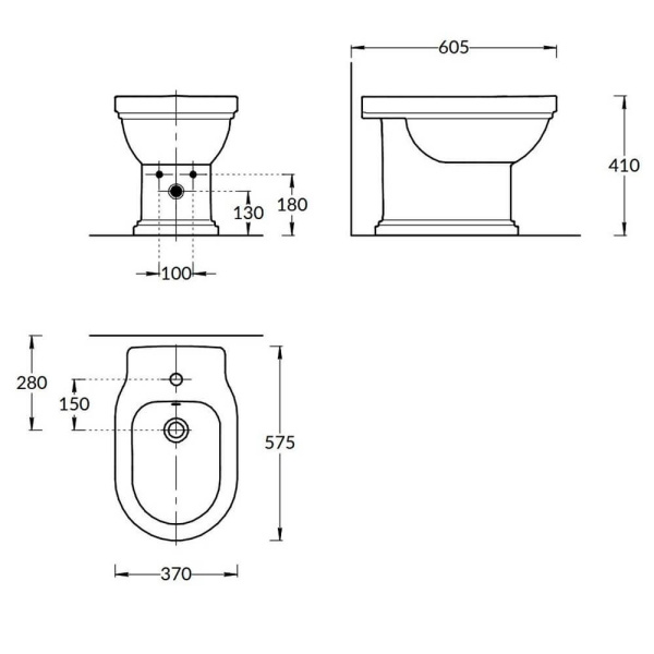 PO.bidet.01 Биде напольный Белый гл Pompei KERAMA MARAZZI