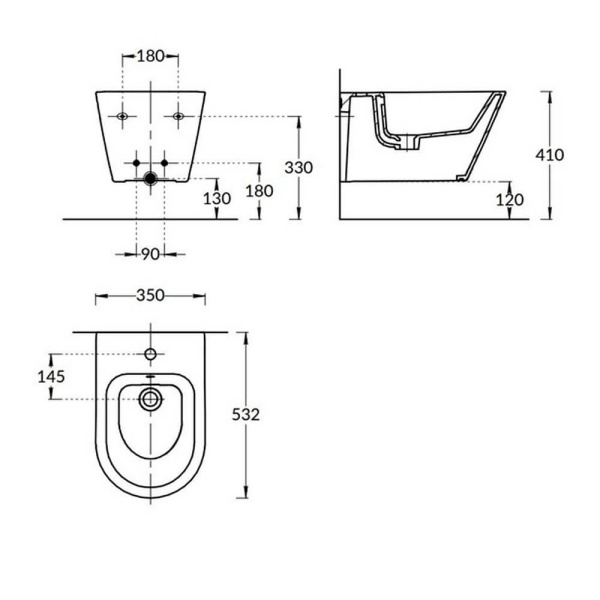 PLM.bidet.02 Биде подвес Белый гл Plaza Modern KERAMA MARAZZI