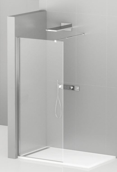 Душевая перегородка WALK-IN 800*1950 Проф черный стекло прозр Liberta CEZARES LIBERTA-L-1-80-C-NERO