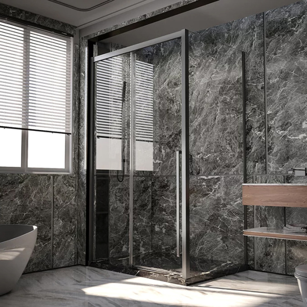 Боковая стенка Veconi Premium Trento 90 профиль графит брашированный, стекло прозрачное Боковая стенка Veconi Premium Trento 90 профиль графит брашированный, стекло прозрачное