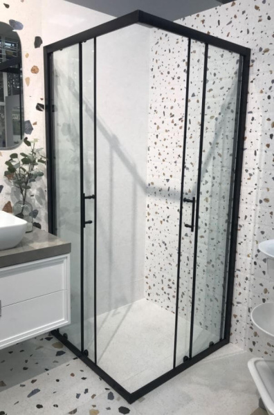 Душевой уголок 90x90x190 Eco CEZARES ECO-O-A-2-90-C-NERO