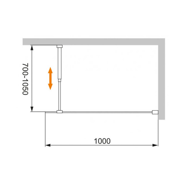Душевая перегородка 100x195 Cezares LIBERTA-L-1-100-C-NERO