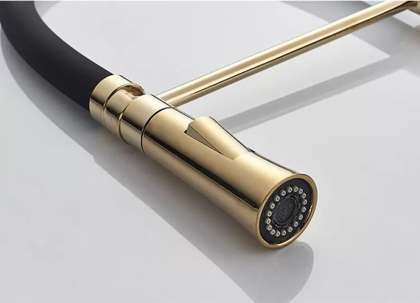 Смеситель для кухни с силиконовым изливом Accoona A4890WF-1 золото